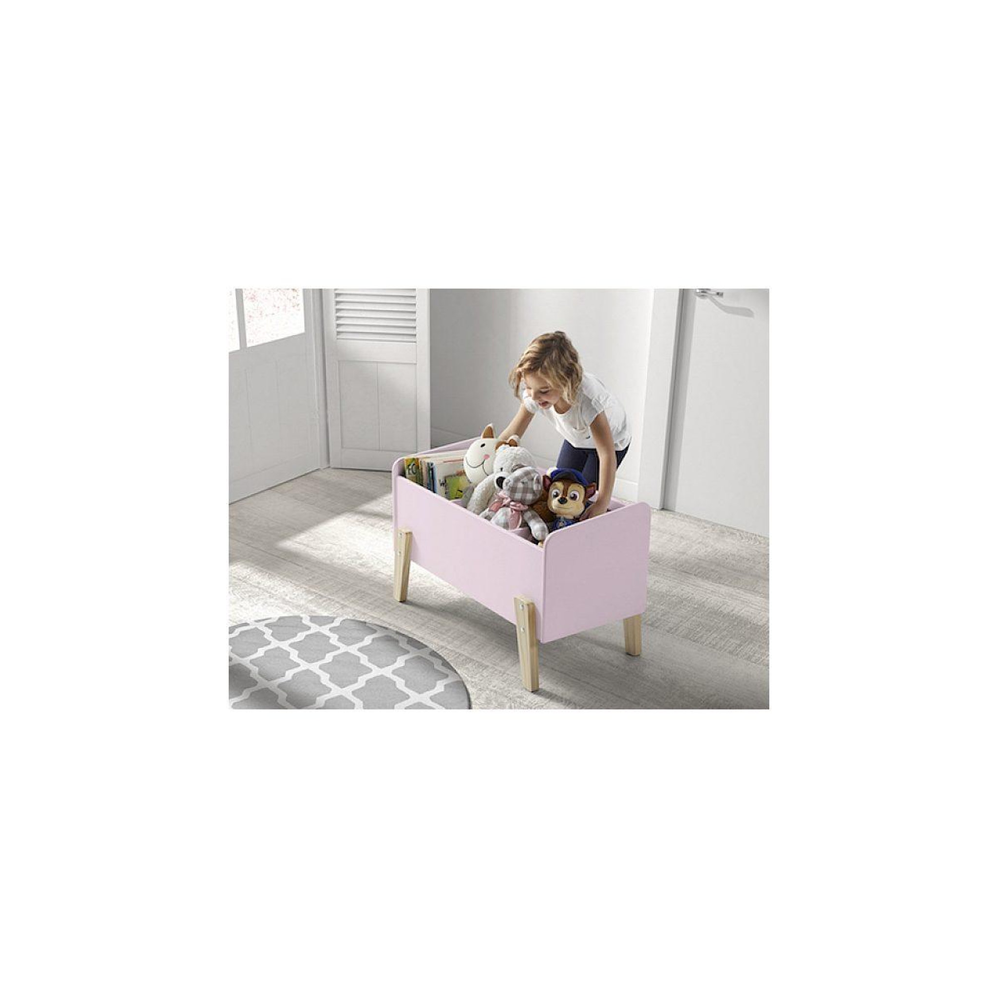 Voir la diapositive 2 : Paris Prix Coffre à Jouets  Kiddy  80cm Rose