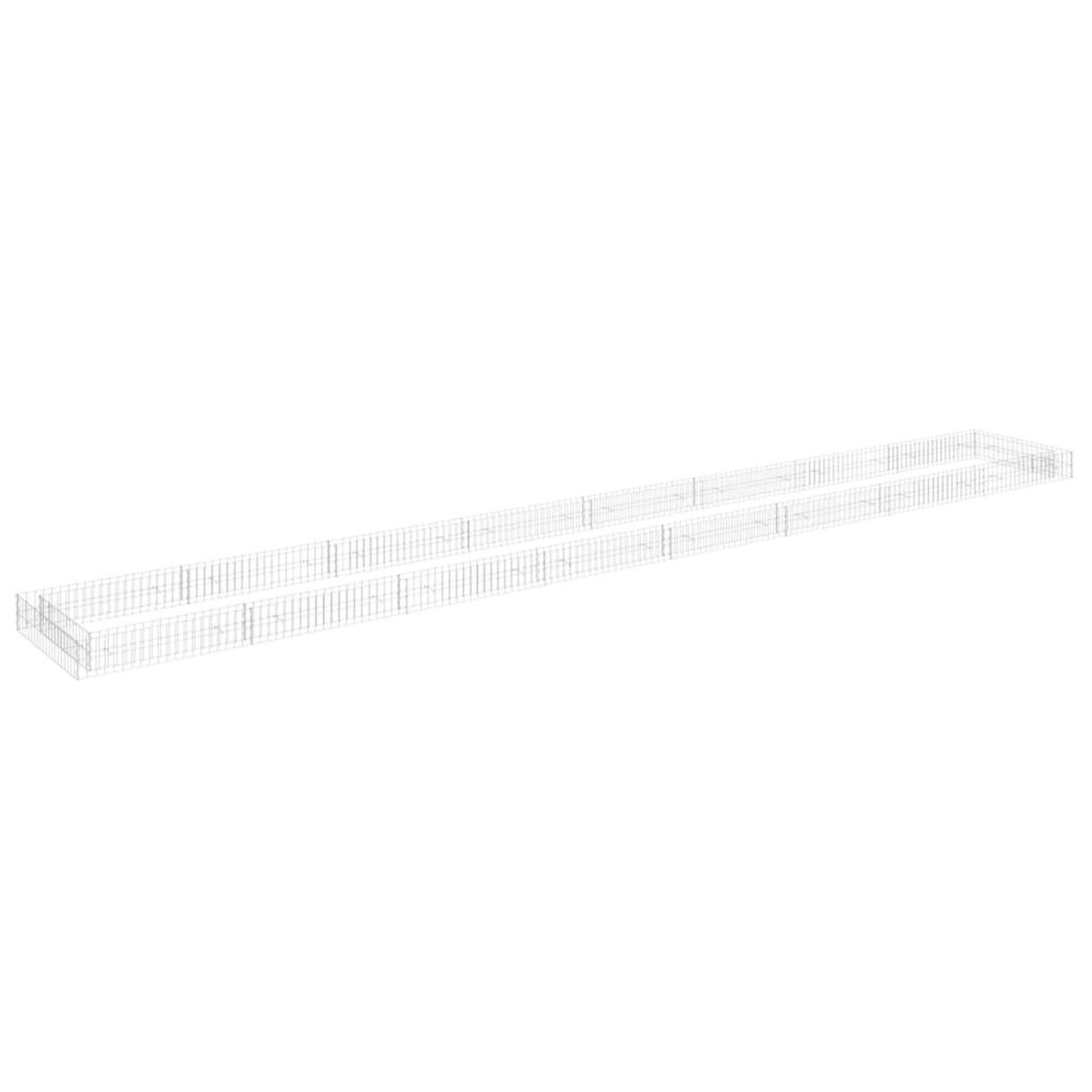 Voir la diapositive 2 : VIDAXL Lit sureleve a gabion Acier galvanise 800x100x20 cm