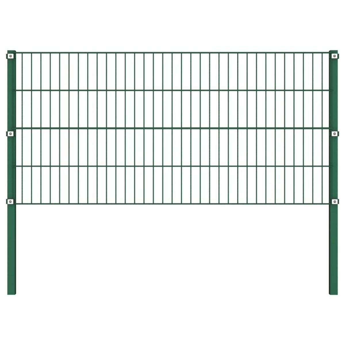 VIDAXL Panneau de cloture avec poteaux en fer 1557,5 x 80 cm Vert