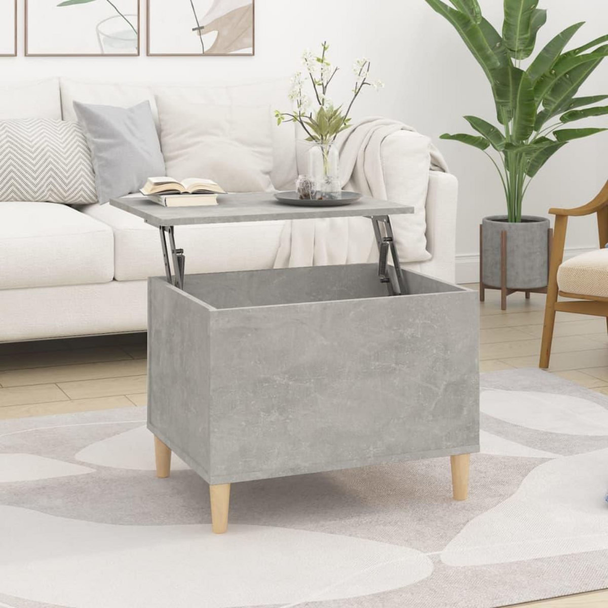 VIDAXL Table basse Gris beton 60x44,5x45 cm Bois d'ingenierie