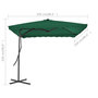 Voir la diapositive 6 : VIDAXL Parasol d'exterieur avec mat en acier 250x250 cm vert