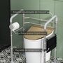 HOMCOM Cadre de sécurité de toilettes - cadre de toilettes réglable - barres d'appui rembourrées pour toilettes - alu. EVA gris