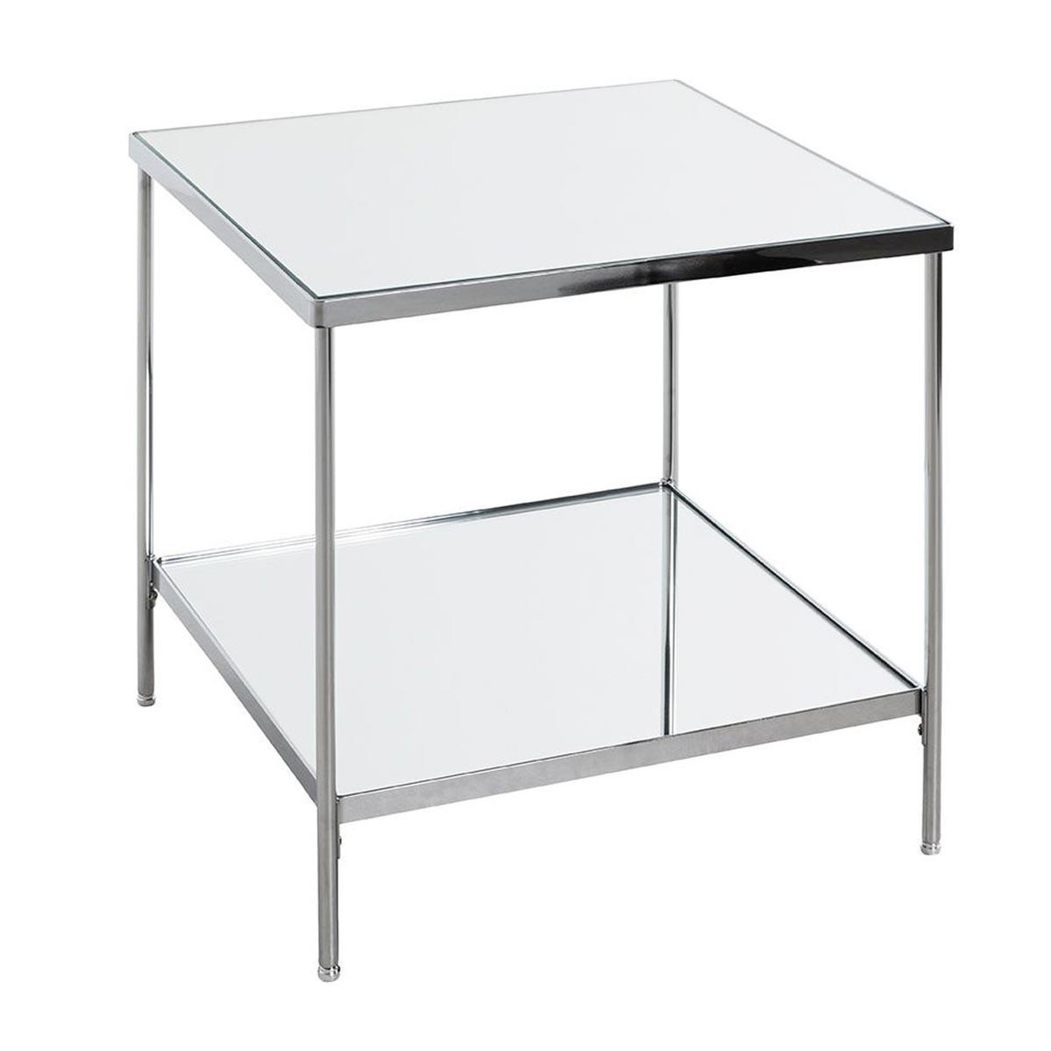 Paris Prix Table d'Appoint Carrée  Palace  46cm Chrome