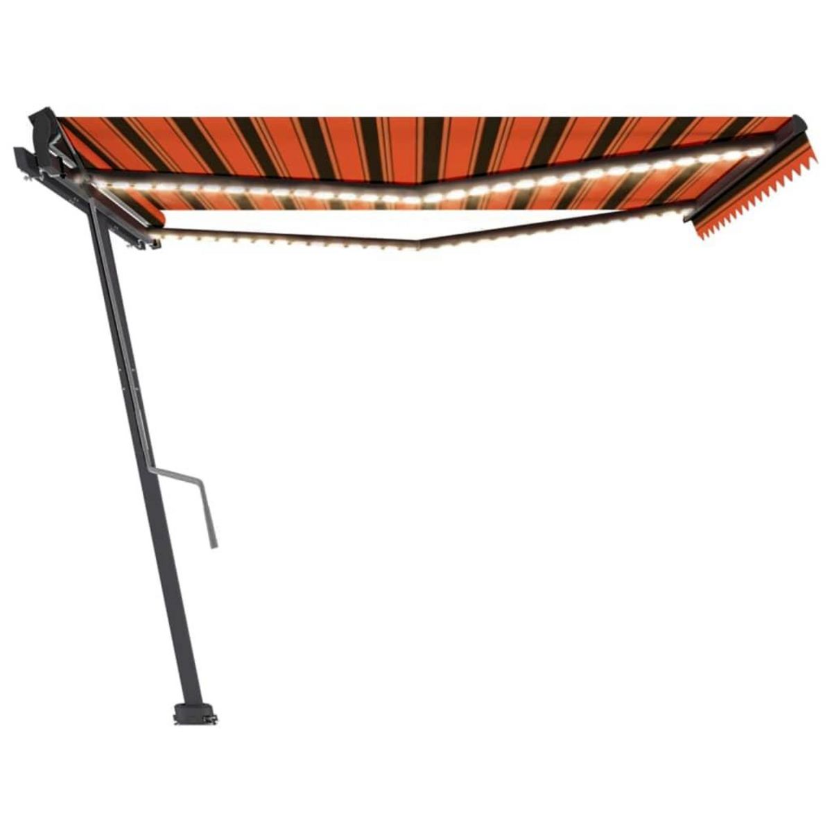 VIDAXL Auvent manuel retractable avec LED 450x350 cm Orange et marron
