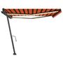 Voir la diapositive 4 : VIDAXL Auvent manuel retractable avec LED 450x350 cm Orange et marron