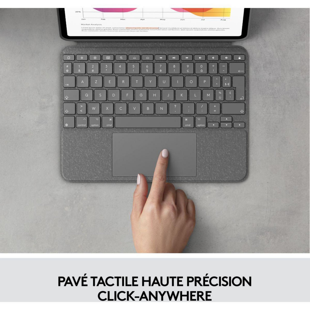 Logitech Etui Combo Touch IPAD Air 4/5ème Gen Gris