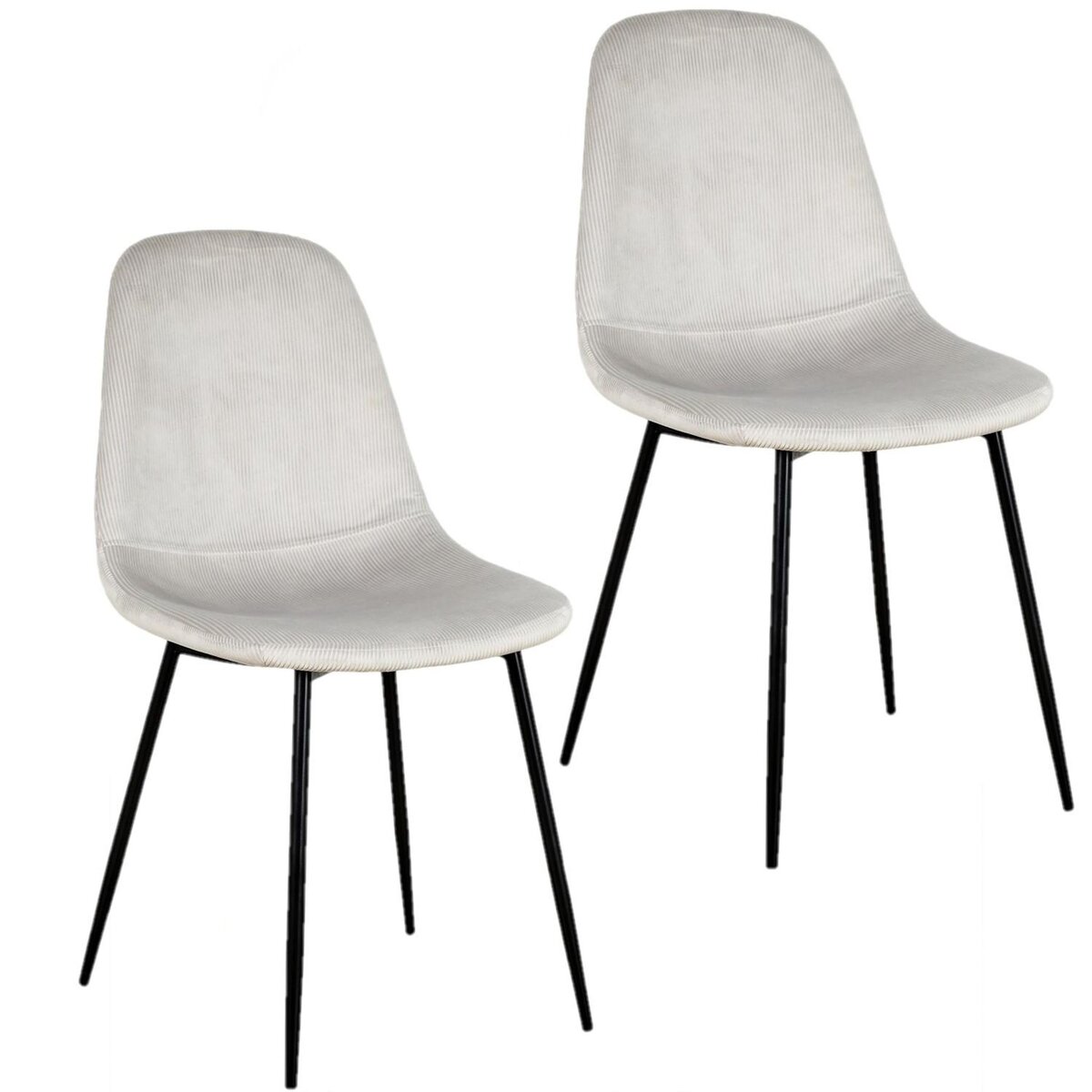 TOILINUX 2 Chaises design velours Giulia