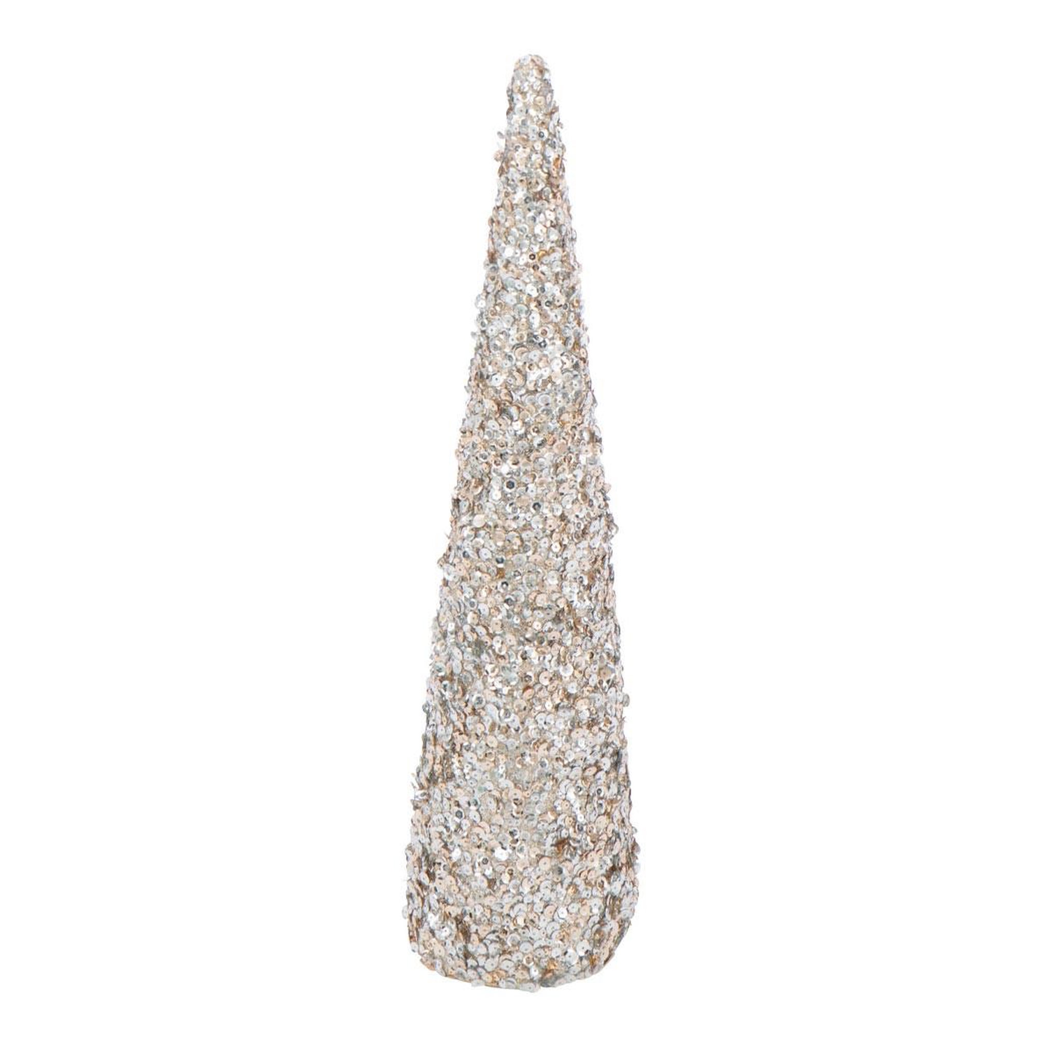 J-LINE Cône déco  sequins  56cm champagne