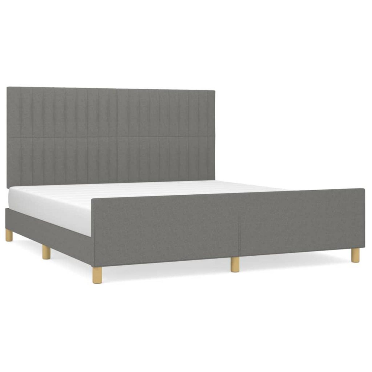 VIDAXL Cadre de lit sans matelas gris fonce 160x200 cm tissu