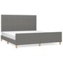 Voir la diapositive 2 : VIDAXL Cadre de lit sans matelas gris fonce 160x200 cm tissu