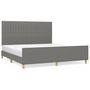 Voir la diapositive 2 : VIDAXL Cadre de lit sans matelas gris fonce 160x200 cm tissu