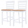 Voir la diapositive 5 : VIDAXL Table et chaises de bar 3 pcs Bois massif Marron et blanc