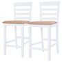 Voir la diapositive 5 : VIDAXL Table et chaises de bar 3 pcs Bois massif Marron et blanc