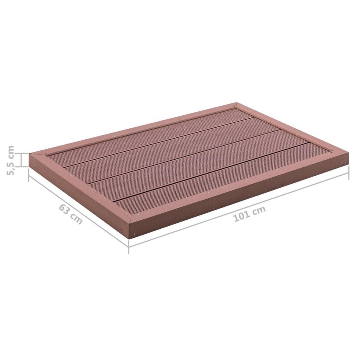 VIDAXL Element de plancher pour douche solaire Marron 101x63x5,5cm WPC
