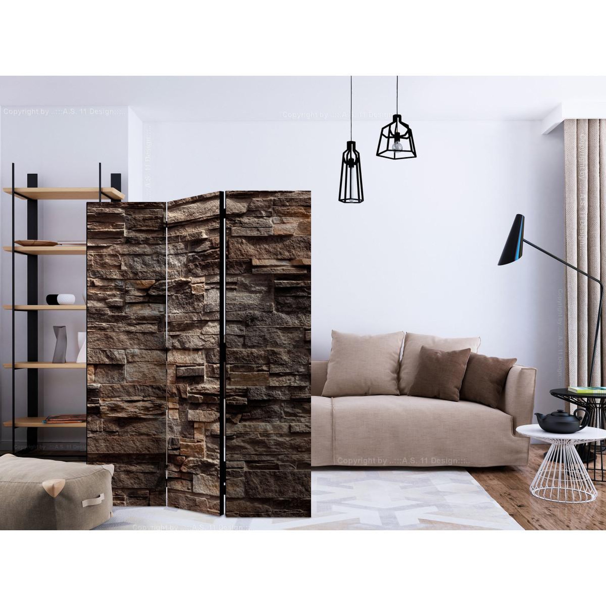 Voir la diapositive 2 : Paris Prix Paravent 3 volets  stylish bronze  135x172cm