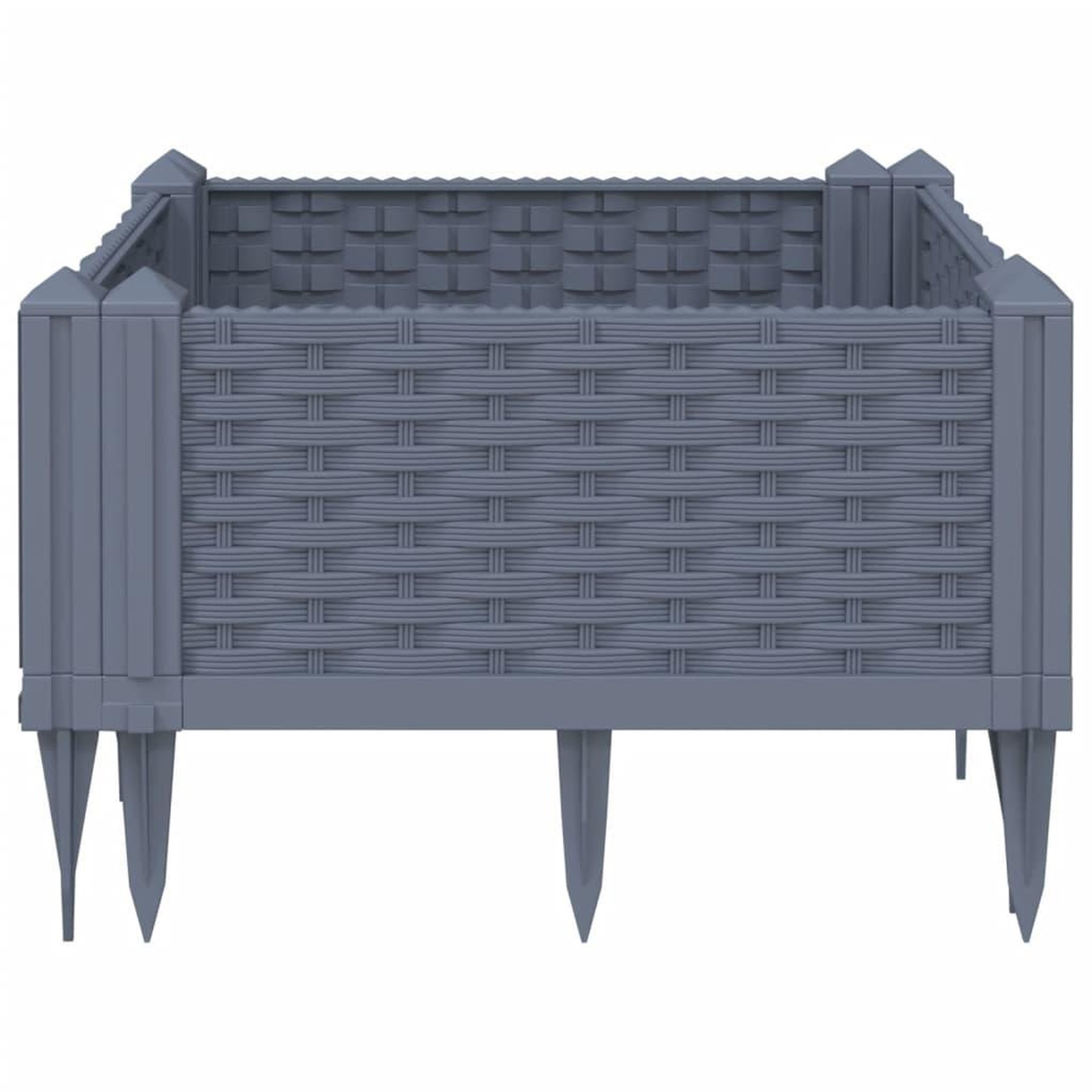 Voir la diapositive 4 : VIDAXL Jardiniere avec piquets bleu gris 42,5x42,5x28,5 cm PP
