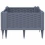 Voir la diapositive 4 : VIDAXL Jardiniere avec piquets bleu gris 42,5x42,5x28,5 cm PP