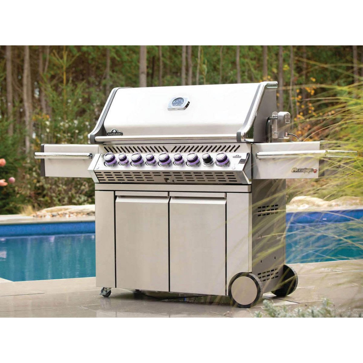 NAPOLEON Barbecue à gaz Prestige Pro 665 SIB inox 5 brûleurs + Sizzle Zone + brûleur arrière + fumoir - Napoleon