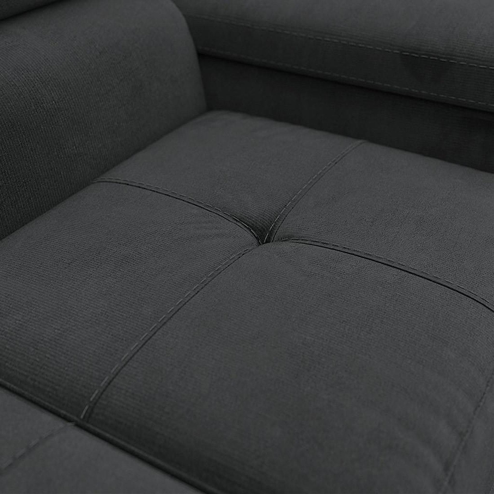 Voir la diapositive 4 : BEST MOBILIER Pablo - canapé droit 2 places avec têtières ajustables - en velours