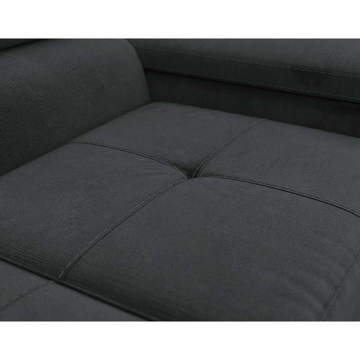 BEST MOBILIER Pablo - canapé droit 2 places avec têtières ajustables - en velours