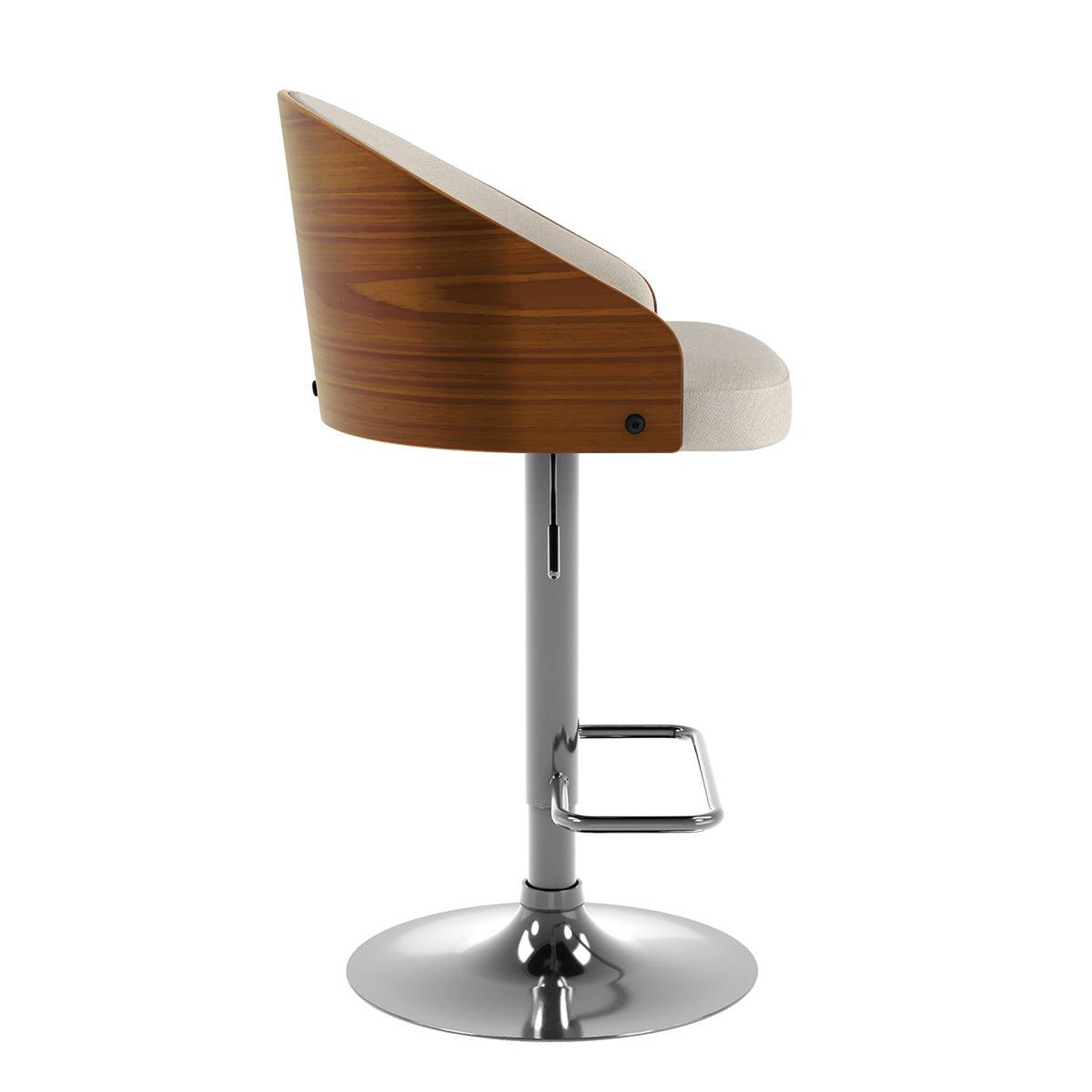 Voir la diapositive 6 : MAISON PAVANE Chaise de bar réglable 63/84 cm en tissu beige-carmelo