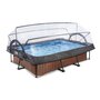 Voir la diapositive 2 : EXIT TOYS Piscine tubulaire Wood rectangulaire 2,20 x 1,50 x 0,65 m avec dôme - Exit Toys