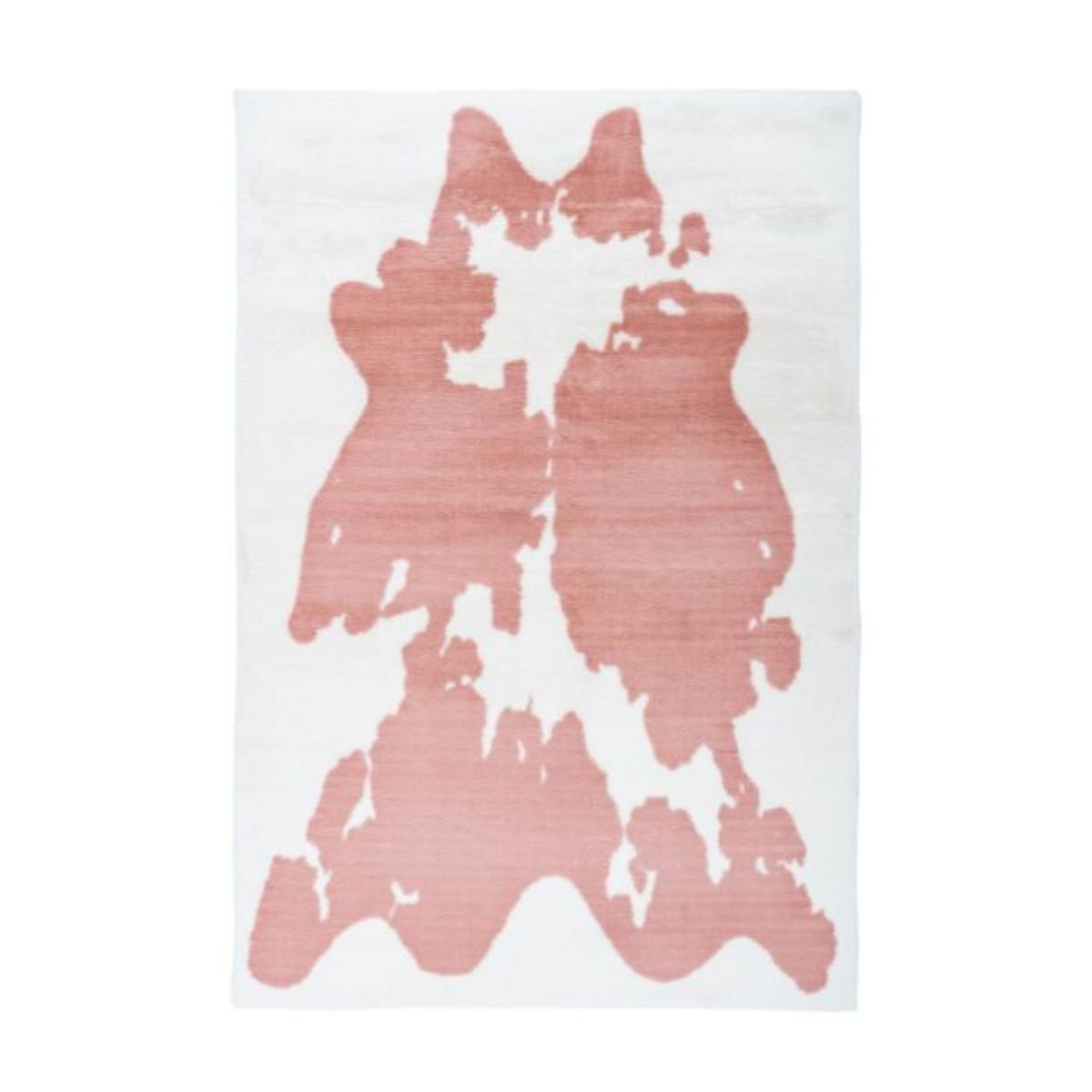 Paris Prix Tapis Imitation Fourrure  Rabbit  Rose & Blanc