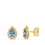 Voir la diapositive 1 : L'ATELIER D'AZUR Boucles d'Oreilles Or 18 Carats 750/000 Jaune - Pierre Bleue et Zirconium