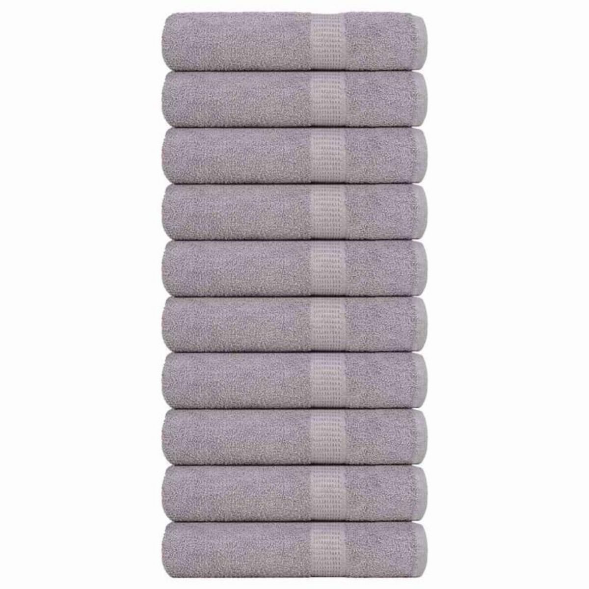 VIDAXL Serviettes de bain 10 pcs gris 100x150 cm 360 g m² 100% coton