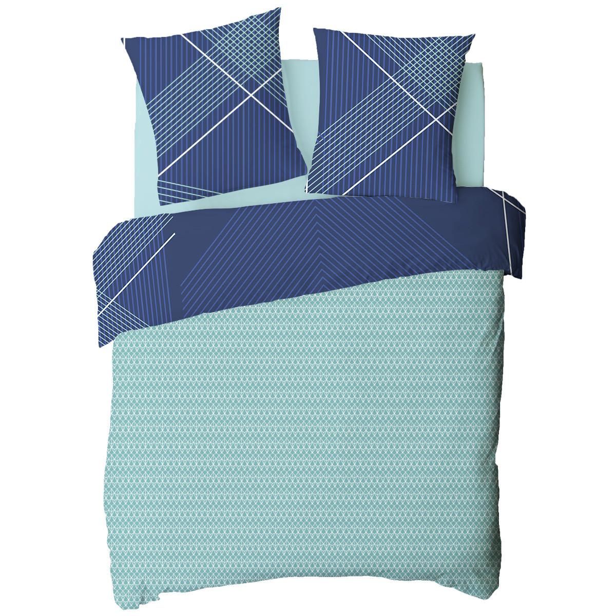 FUTURE HOME Parure de lit 2 personnes graphique réversible