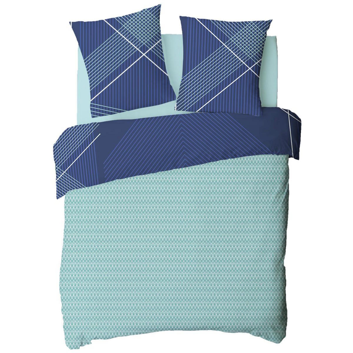 FUTURE HOME Parure de lit 2 personnes graphique réversible