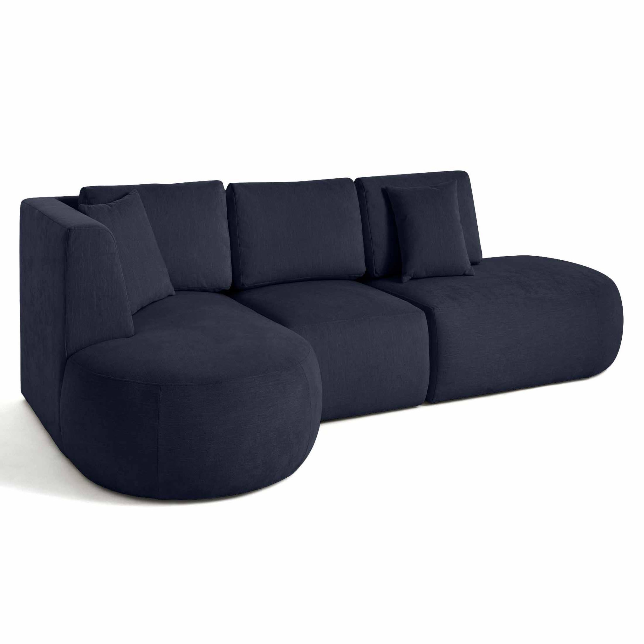 Voir la diapositive 4 : LISA DESIGN Santorini - canapé modulable d'angle gauche - 5 places - en tissu texturé