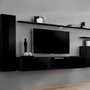 Voir la diapositive 1 : Paris Prix Meuble TV Mural Design  Switch I  330cm Noir
