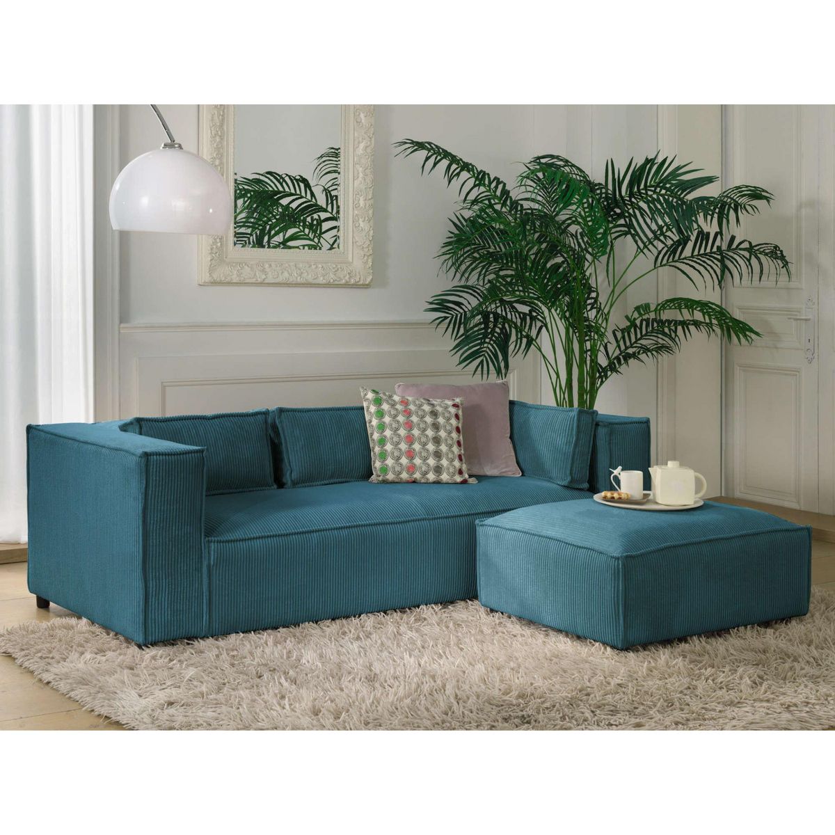 LISA DESIGN Stella - canapé fixe 3 places - en velours côtelé - style contemporain