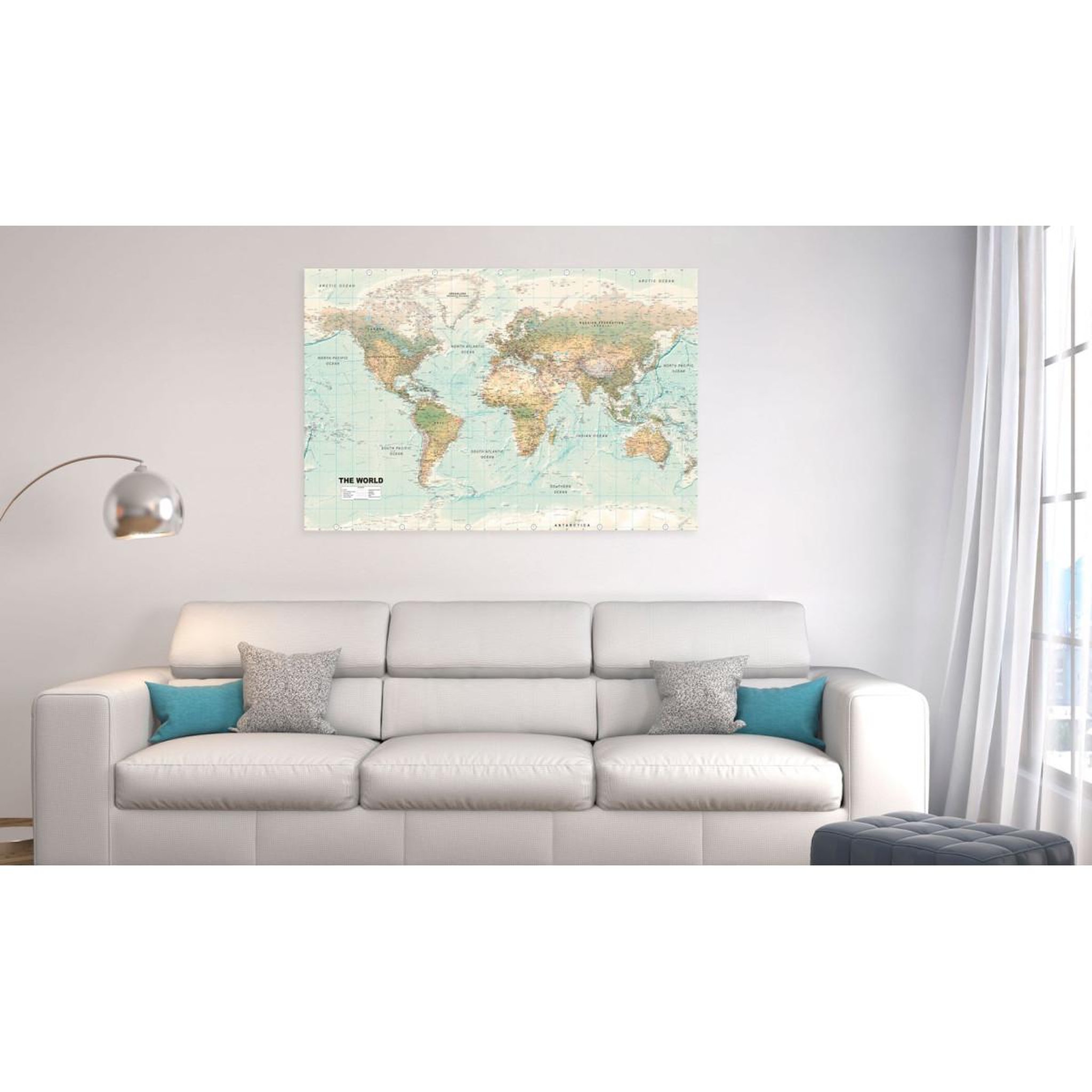 Voir la diapositive 2 : Paris Prix Tableau imprimé  world map : beautiful world