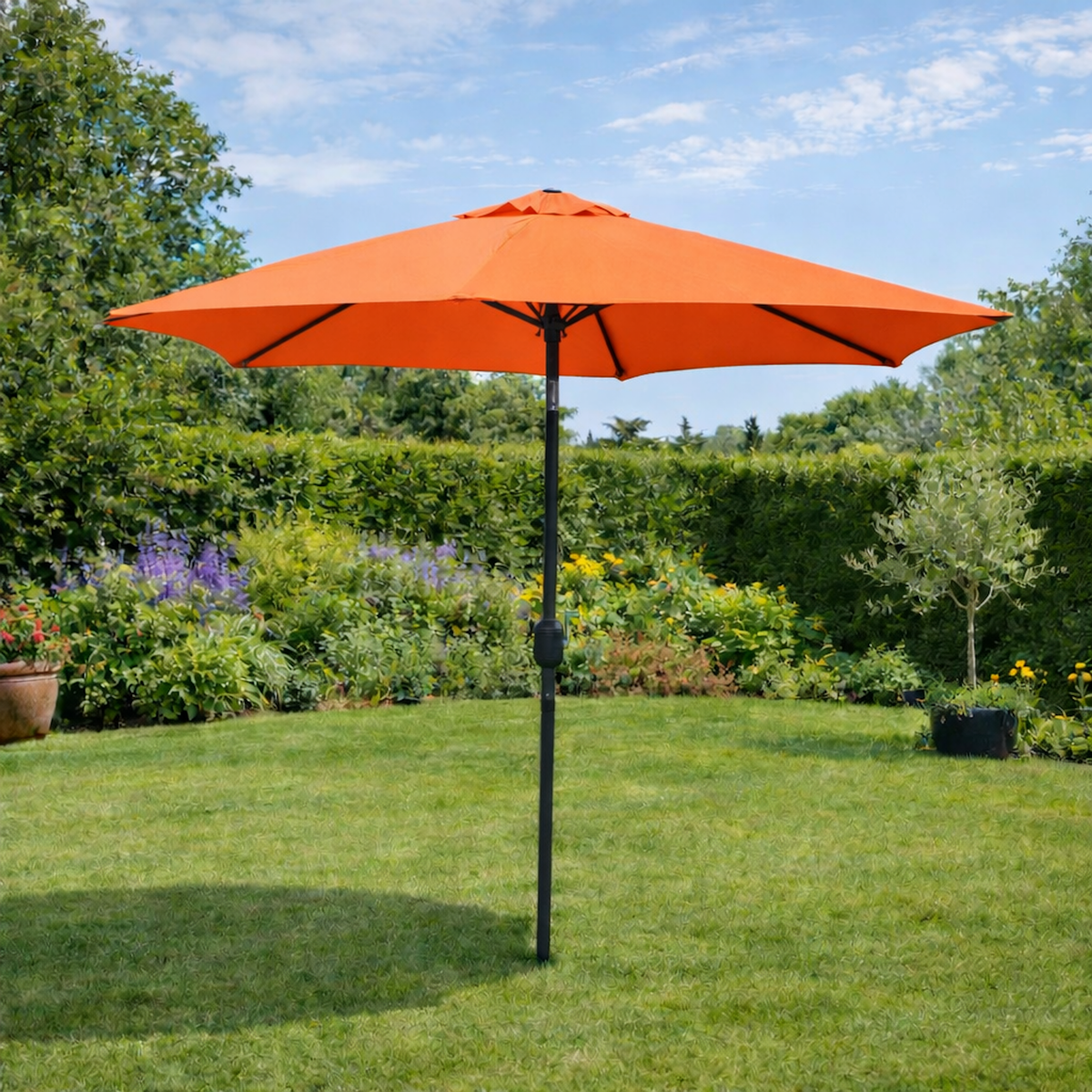 CONCEPT USINE Parasol droit rond 2,5 x 2,5 m terracotta COME