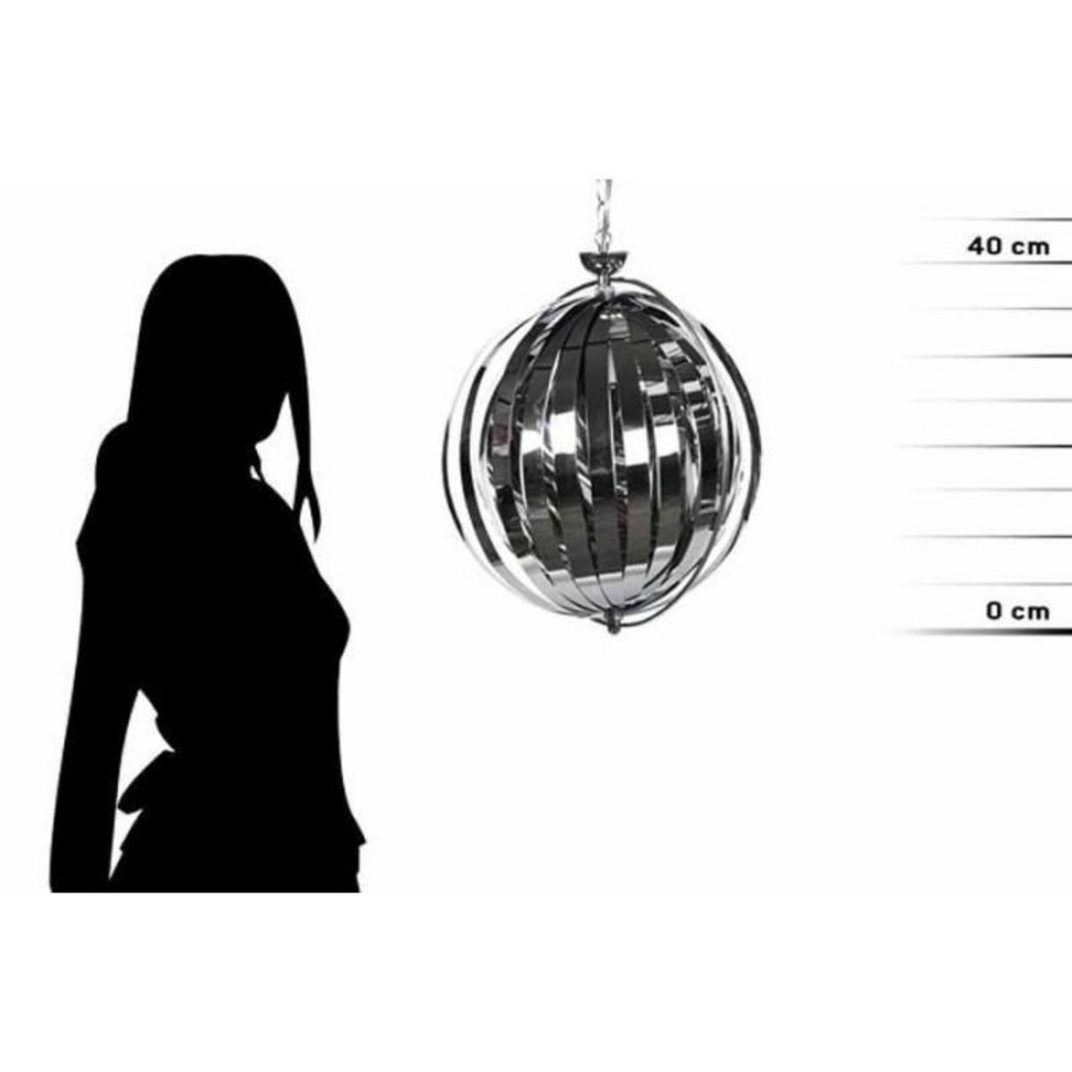 Paris Prix Lampe Suspension  Sphère  40cm Chrome