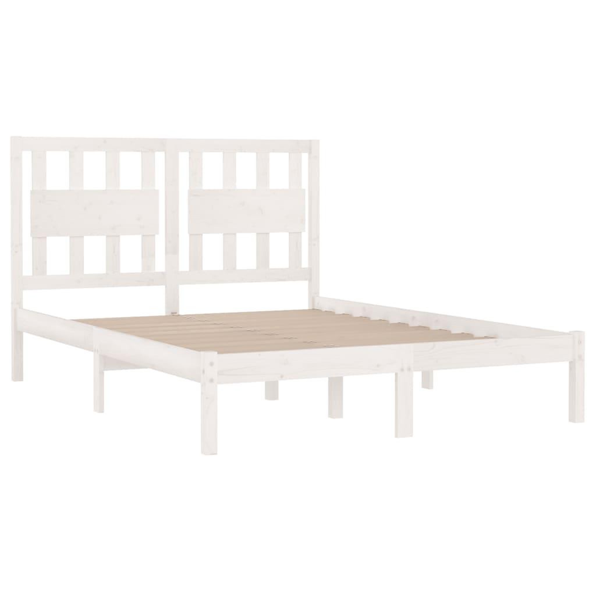 Voir la diapositive 4 : VIDAXL Cadre de lit sans matelas blanc bois massif 120x200 cm