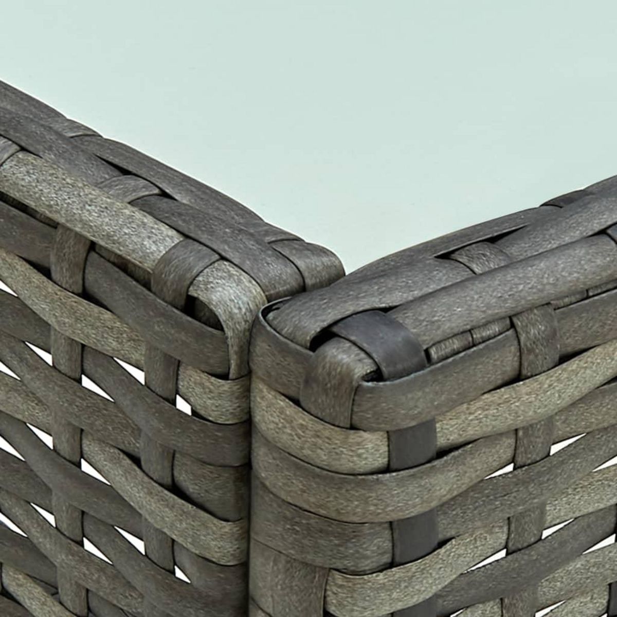 VIDAXL Salon de jardin 4 pcs avec coussins resine tressee gris