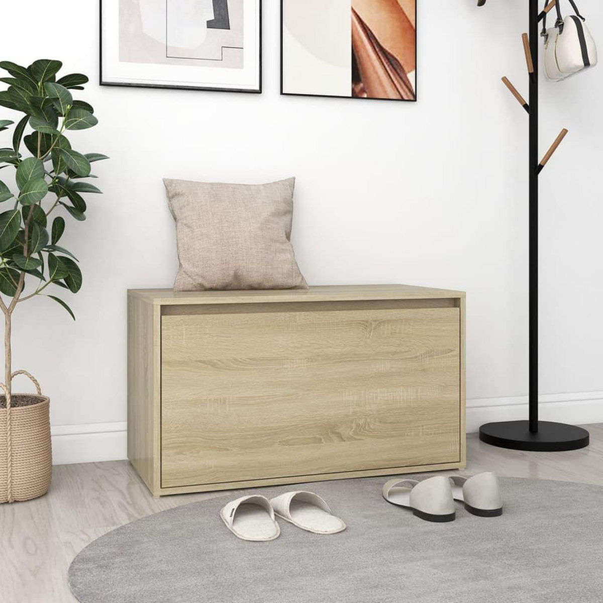 VIDAXL Banc d'entree 80x40x45 cm Chene sonoma Bois d'ingenierie