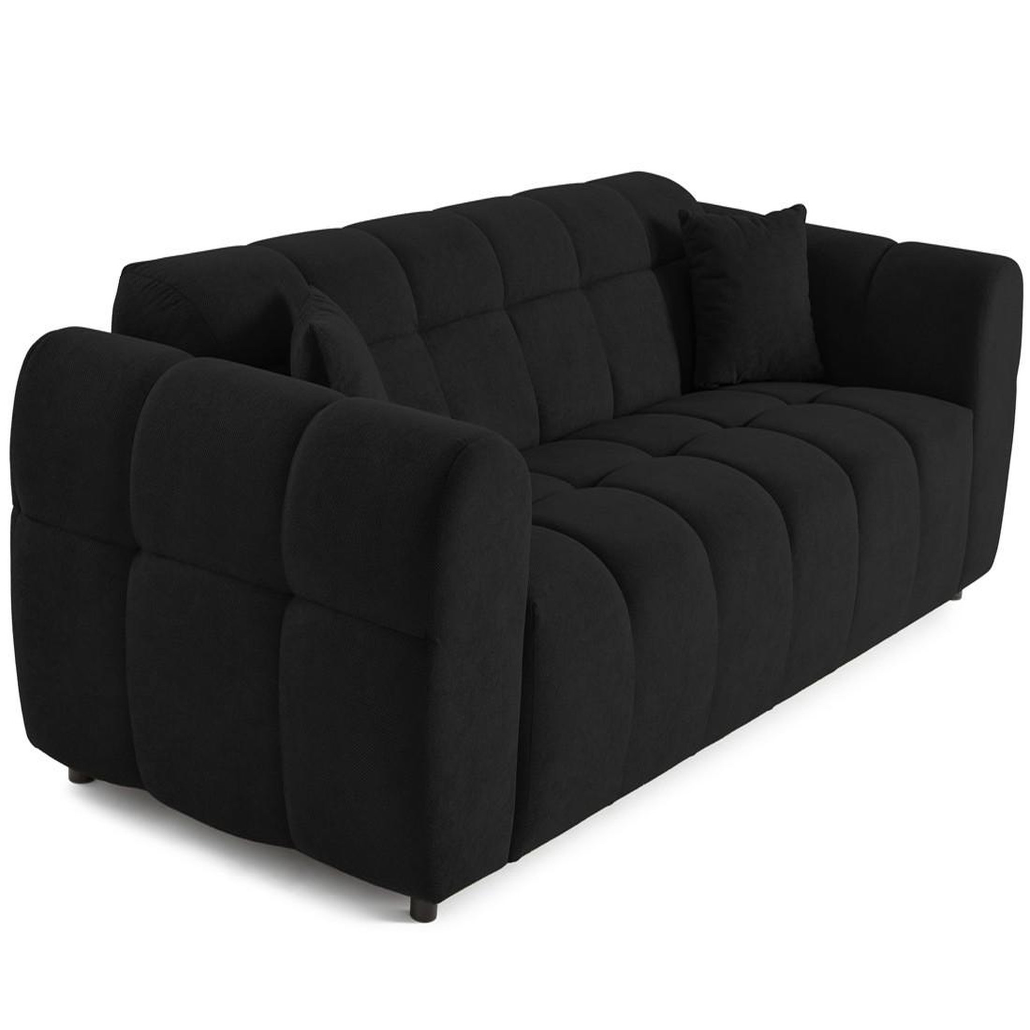 Voir la diapositive 2 : BEST MOBILIER Ray - canapé droit 3 places en tissu texturé