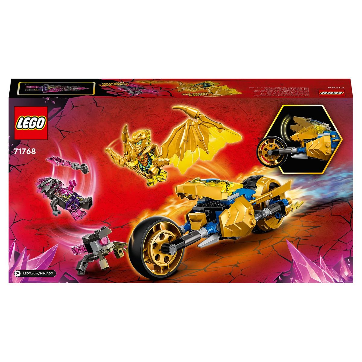 LEGO Ninjago 71768 La Moto Dragon d&rsquo;Or de Jay, Jouet avec Figurines pour Enfants