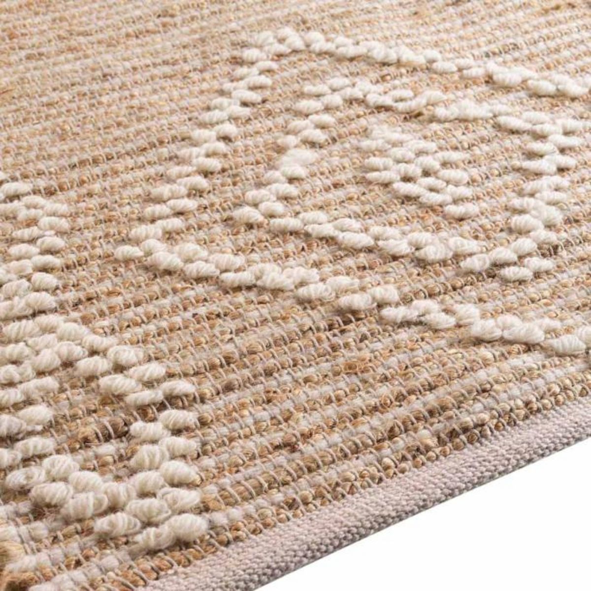 Paris Prix Tapis Déco en Jute & Laine  Floty  120x170cm Beige