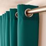 Voir la diapositive 2 : TOILINUX Rideau en toile unie Basic à 8 œillets - 140 x 240 cm - Vert émeraude