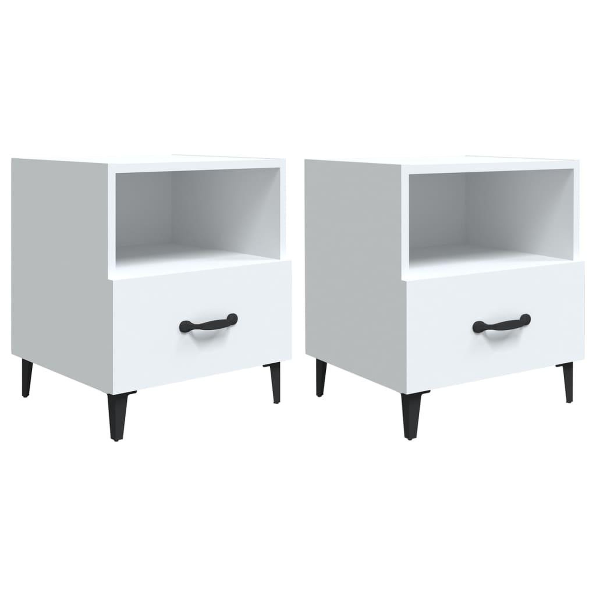 Voir la diapositive 2 : VIDAXL Tables de chevet 2 pcs Blanc Bois d'ingenierie