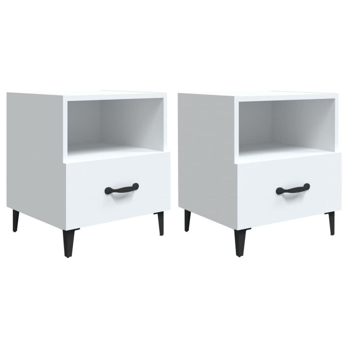 VIDAXL Tables de chevet 2 pcs Blanc Bois d'ingenierie