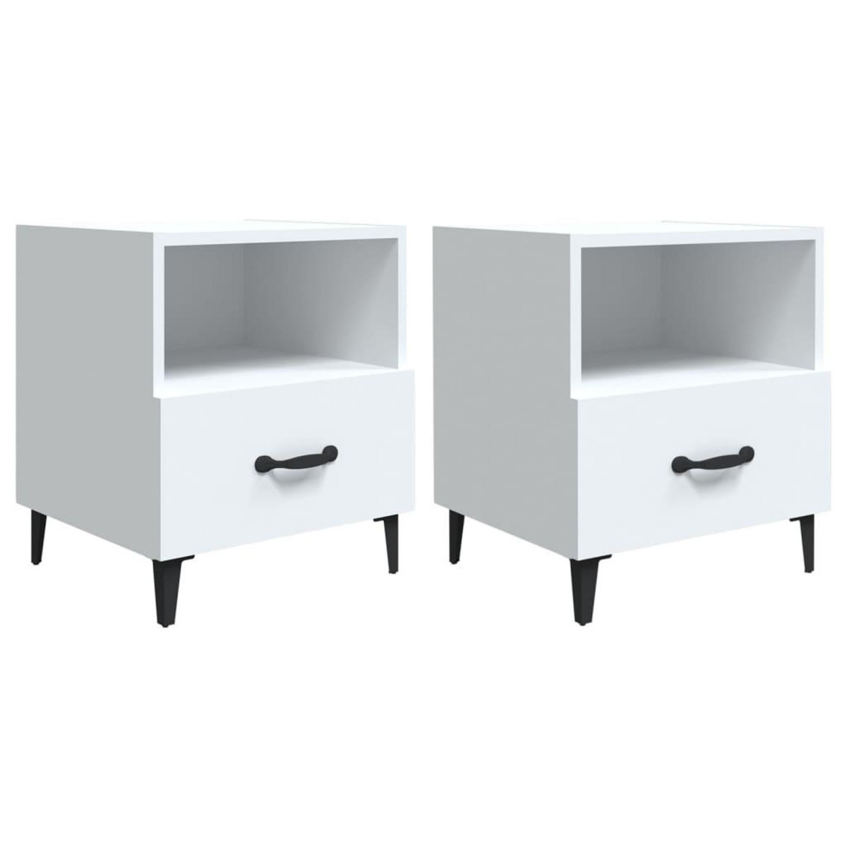 VIDAXL Tables de chevet 2 pcs Blanc Bois d'ingenierie