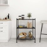 VIDAXL Etagere de rangement 3 niveaux 60x35x76 cm noir 150 kg
