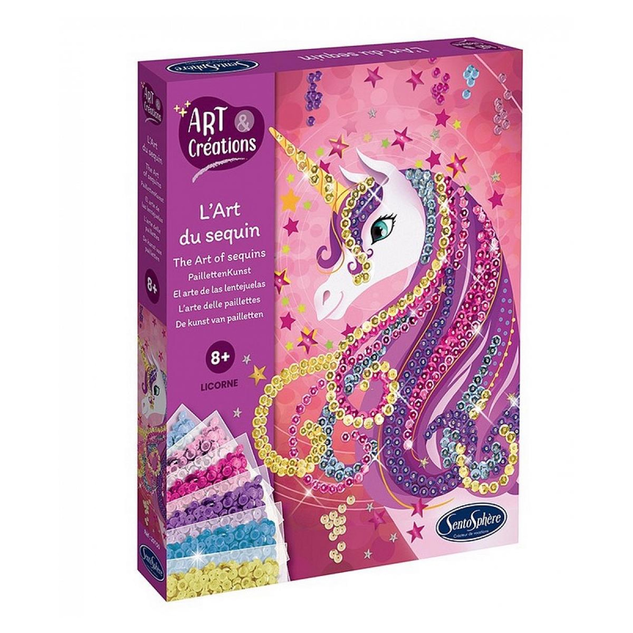 Voir la diapositive 3 : Sentosphere L art du sequin - Licorne - Art et creations