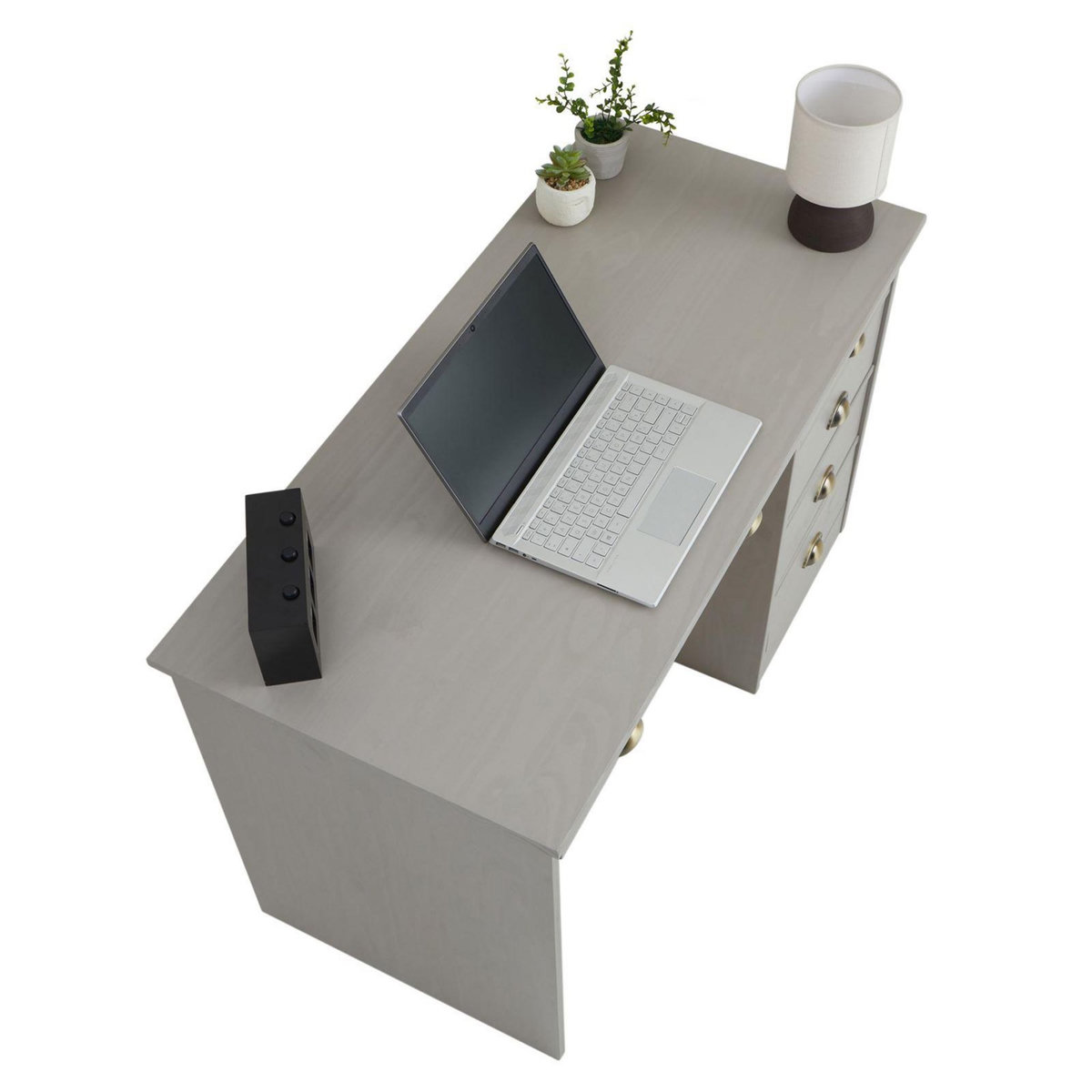 IDIMEX Bureau LANA avec 5 tiroirs en pin massif